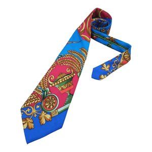 VERSUS GIANNI VERSACE Blue Royal Silk Tie ITALY 60"/ 3.7" EC